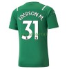 Maillot de Gardien Manchester City Ederson 31 Extérieur 2021-22 Pour Homme